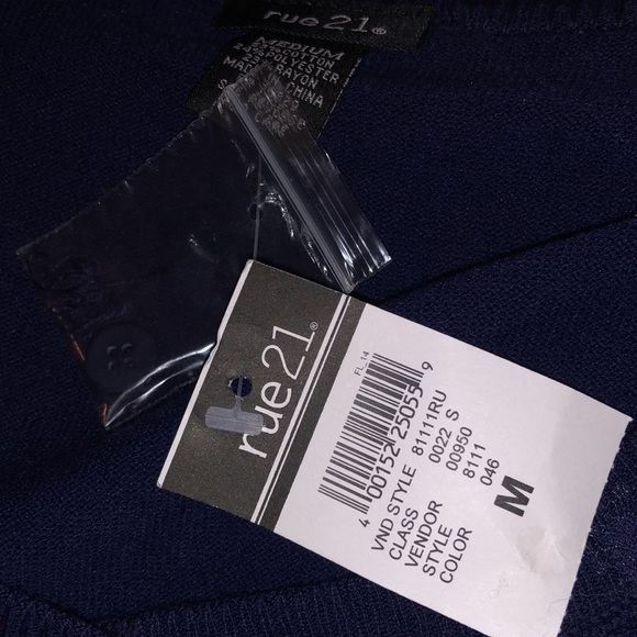 NWT Rue21 Navy Blue Crop Cardigan. Beautiful Bow design with lace/sheer fabric - Picture 15 of 15